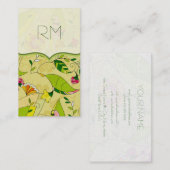 Retro Abstracte Floral Collage Sjabloon Visitekaartje (Voorkant / Achterkant)