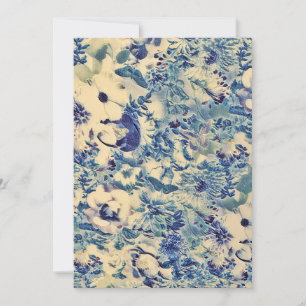 Retro Abstracte Flowers Butterfly Artwork Garden Feestdagenkaart