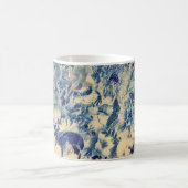 Retro Abstracte Flowers Butterfly Artwork Garden Koffiemok (Center)