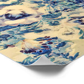 Retro Abstracte Flowers Butterfly Artwork Garden Poster (Hoek)