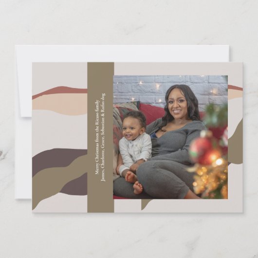 Retro Abstracte foto Kerstmis Feestdagenkaart (Voorkant)