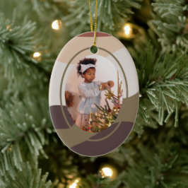 Retro Abstracte foto Kerstmis Keramisch Ornament