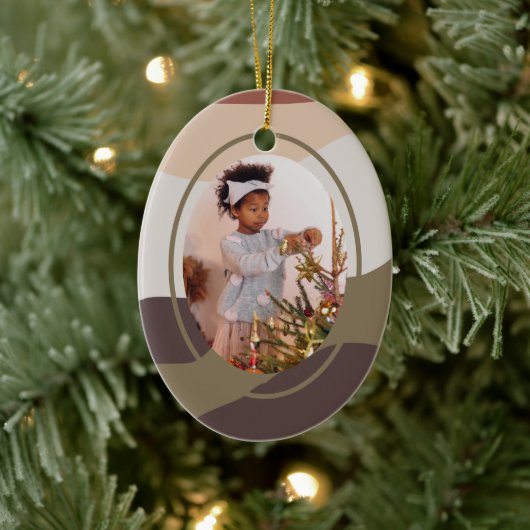 Retro Abstracte foto Kerstmis Keramisch Ornament (Boom)