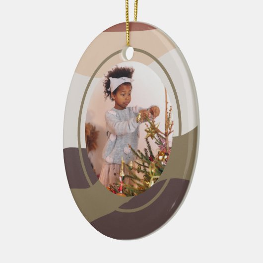 Retro Abstracte foto Kerstmis Keramisch Ornament (Links)