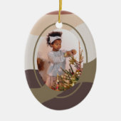 Retro Abstracte foto Kerstmis Keramisch Ornament (Voorkant)