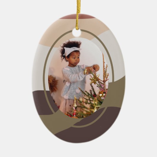 Retro Abstracte foto Kerstmis Keramisch Ornament (Voorkant)