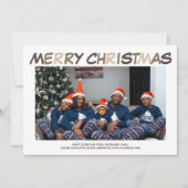 Retro Abstracte foto Vrolijk kerstfeest Feestdagenkaart (Voorkant)