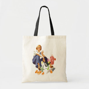 RETRO ABSTRACTE GARDEN GARDENING GLOVES CANVAS TAS
