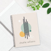 Retro abstracte geometrische kunst aangepaste naam notitieboek