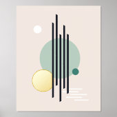 Retro abstracte geometrische kunst folie afdrukken (Voorkant)