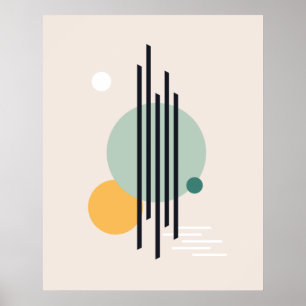 Retro abstracte geometrische kunst poster