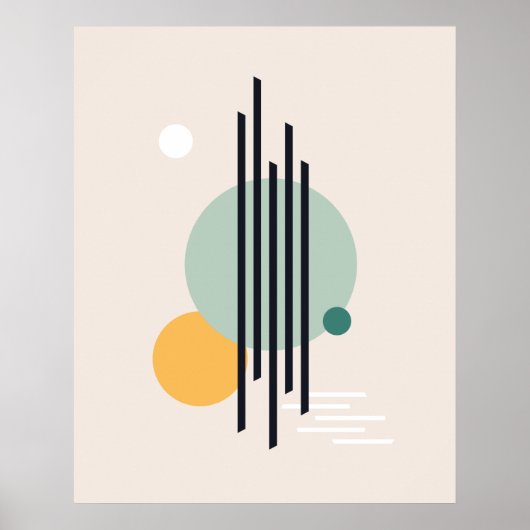 Retro abstracte geometrische kunst poster (Voorkant)