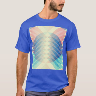 Retro Abstracte Geometrische Lijnen Vormen Rood Bl T-shirt