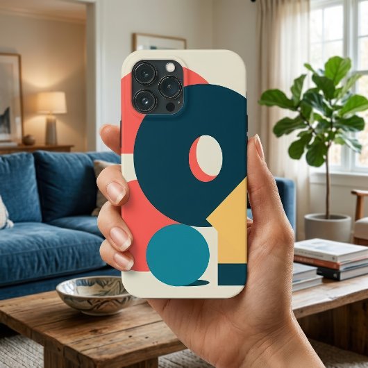 Retro Abstracte Geometrische Risograaf Kunst Desig Case-Mate iPhone Case
