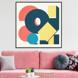 Retro Abstracte Geometrische Risograaf Kunst Desig Foto Afdruk