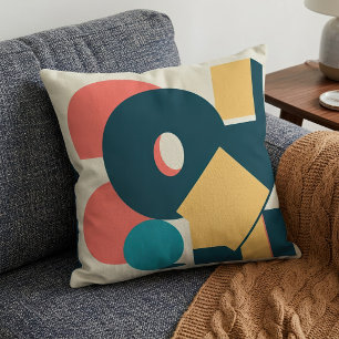 Retro Abstracte Geometrische Risograaf Kunst Desig Kussen