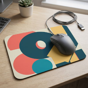 Retro Abstracte Geometrische Risograaf Kunst Desig Muismat