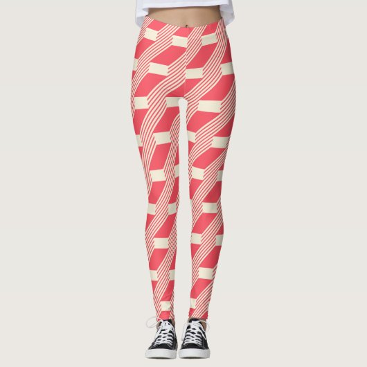 Retro Abstracte geometrische, trappen. Leggings (Voorkant)