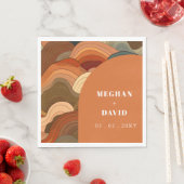 Retro Abstracte golfboog aardachtig terracotta Sin Servet (Insitu)