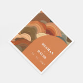 Retro Abstracte golfboog aardachtig terracotta Sin Servet (Hoek)