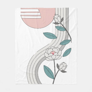 Retro Abstracte Golfleurige Tuin Kunst Fleece Deken