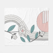 Retro Abstracte Golfleurige Tuin Kunst Fleece Deken (Voorkant (Horizontaal))