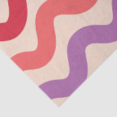Retro Abstracte Golven Roze Paars Rood Patroon Tissuepapier (Detail)
