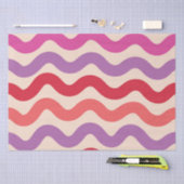 Retro Abstracte Golven Roze Paars Rood Patroon Tissuepapier (Craft)