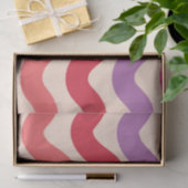 Retro Abstracte Golven Roze Paars Rood Patroon Tissuepapier (Geschenk)