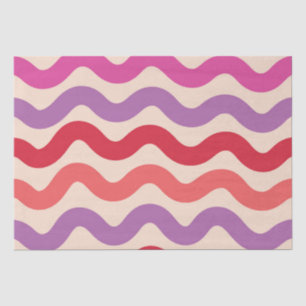 Retro Abstracte Golven Roze Paarse Rode Patroon Tissuepapier