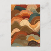 Retro Abstracte Golven Terracotta Oranje Bruiloft Informatiekaartje (Achterkant)