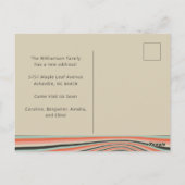 Retro Abstracte golvende strepen Perzik verplaatst Briefkaart (Achterkant)