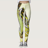 Retro Abstracte graffiti Geometrische stadshand Leggings (Voorkant)