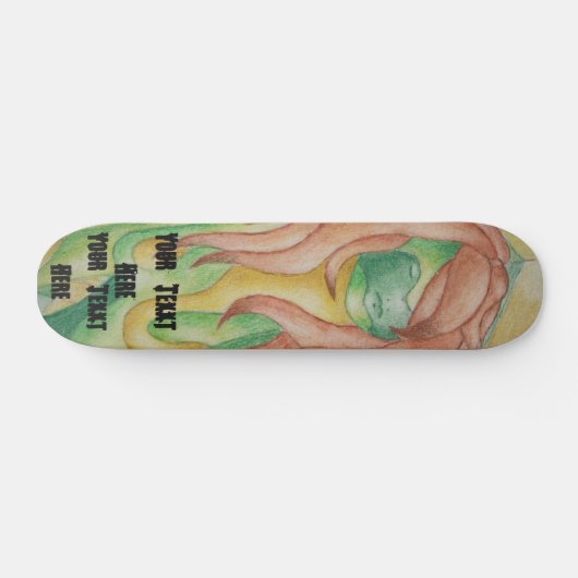 retro - abstracte groene straatstijl persoonlijk skateboard (Horizontaal)