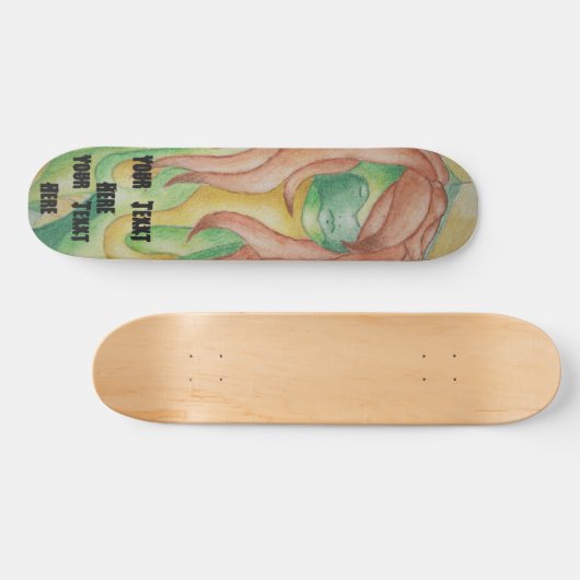 retro - abstracte groene straatstijl persoonlijk skateboard (Horizontaal)
