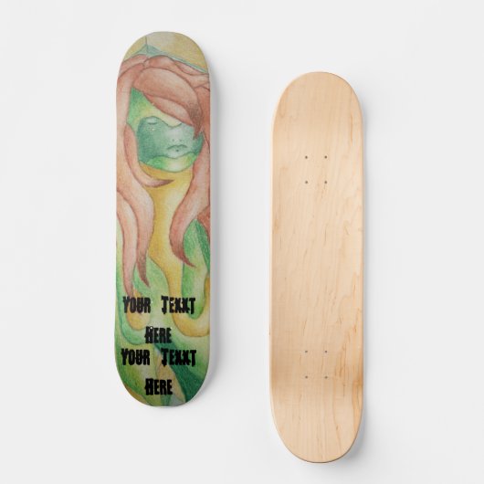 retro - abstracte groene straatstijl persoonlijk skateboard (Voorkant)