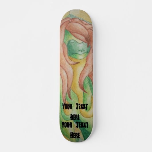 retro - abstracte groene straatstijl persoonlijk skateboard (Voorkant)