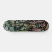 retro - abstracte groene straatstijl persoonlijk skateboard (Horizontaal)