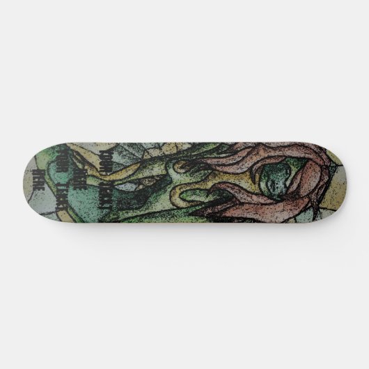 retro - abstracte groene straatstijl persoonlijk skateboard (Horizontaal)