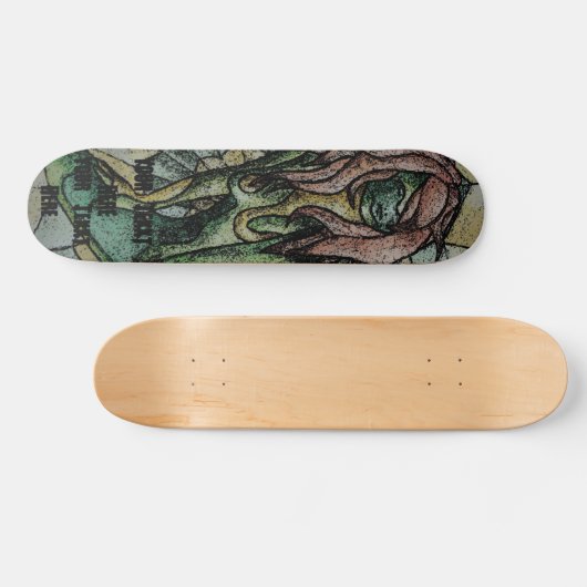retro - abstracte groene straatstijl persoonlijk skateboard (Horizontaal)