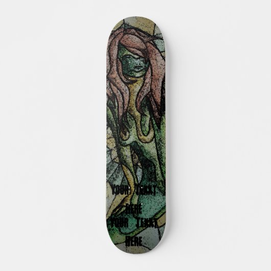 retro - abstracte groene straatstijl persoonlijk skateboard (Voorkant)