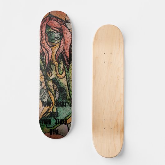 retro - abstracte groene straatstijl skateboard (Voorkant)