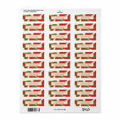 Retro Abstracte  Groovy Kerstmisgolven Etiket (Full Sheet)