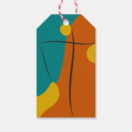 retro-Abstracte harmonie Cadeaulabel