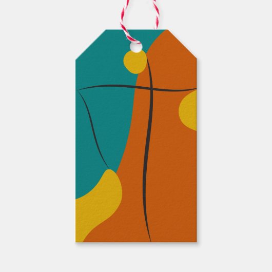 retro-Abstracte harmonie Cadeaulabel (Voorkant)