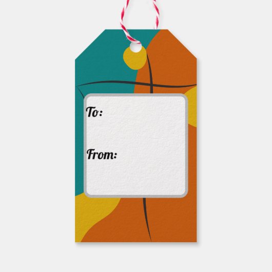 retro-Abstracte harmonie Cadeaulabel (Achterkant)