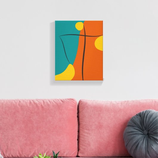 retro-Abstracte harmonie Canvas Afdruk (Insitu (Woonkamer))