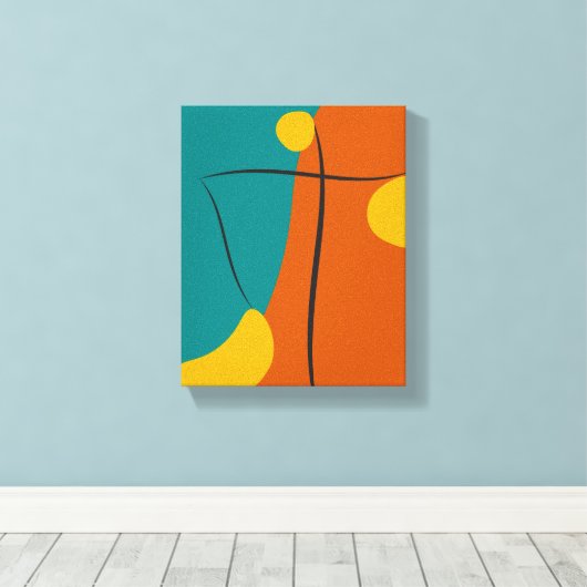 retro-Abstracte harmonie Canvas Afdruk (Insitu (Houten vloer))