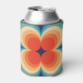 Retro Abstracte Herhaal Achtergrond Blikjeskoeler (Blikje Voorkant)