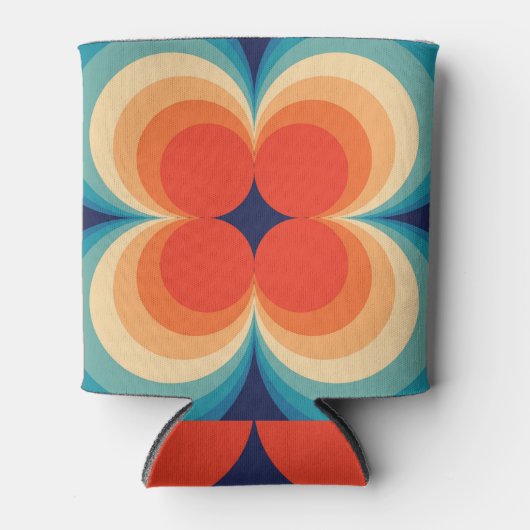 Retro Abstracte Herhaal Achtergrond Blikjeskoeler (Voorkant)